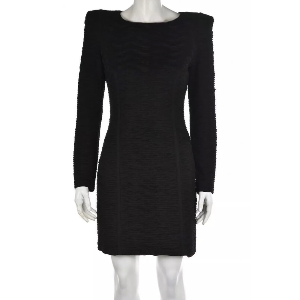 Torn Ronny Kobo Black Textured Dress Size Small